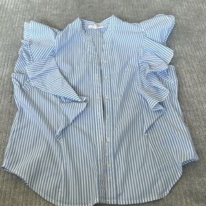 Ruffle button down blouse